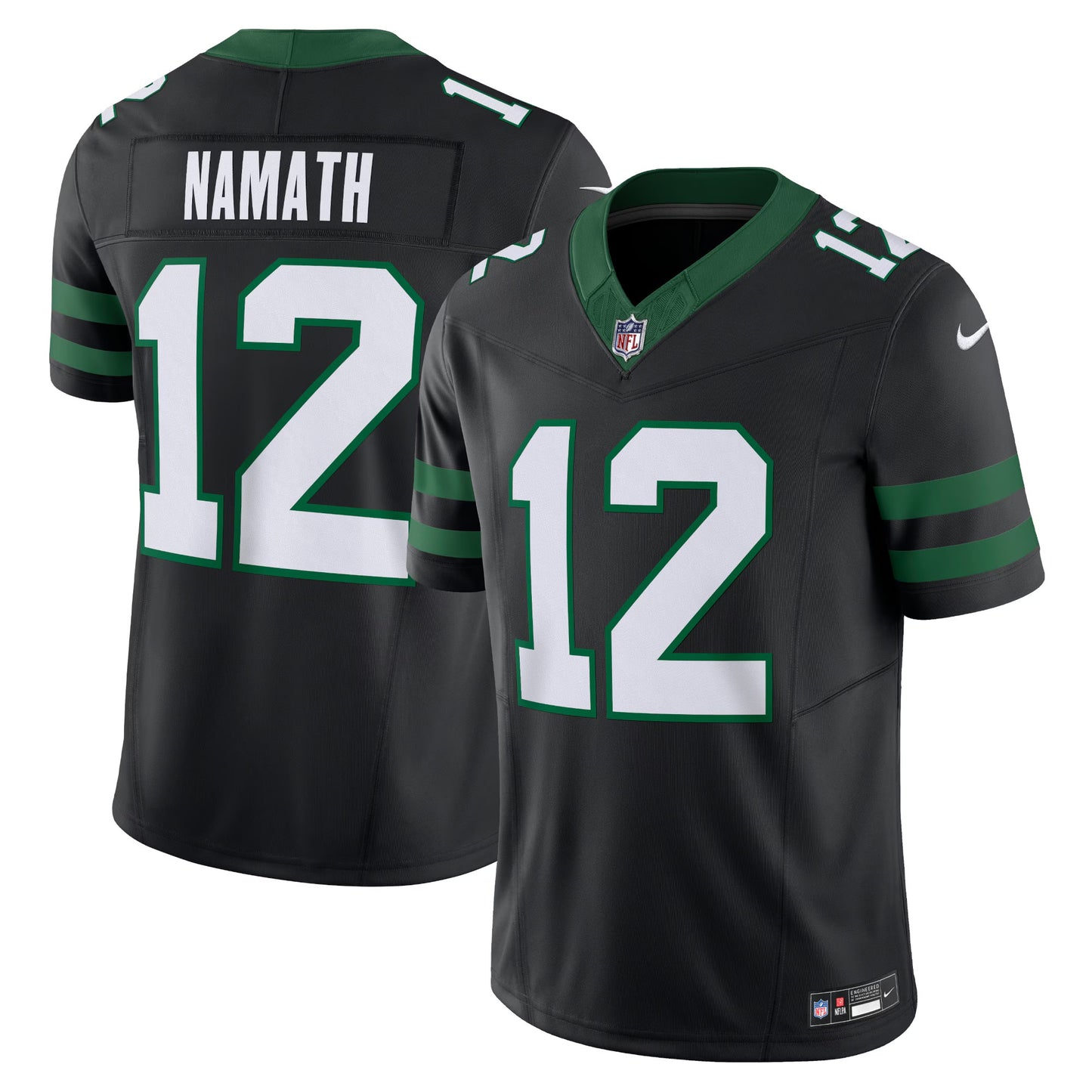 Joe Namath Jets Nike Alternate Vapor F.U.S.E. Limited Jersey - Legacy Black - 2XL