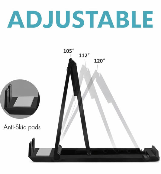 Adjustable trading card stand showing all three viewing angle positions