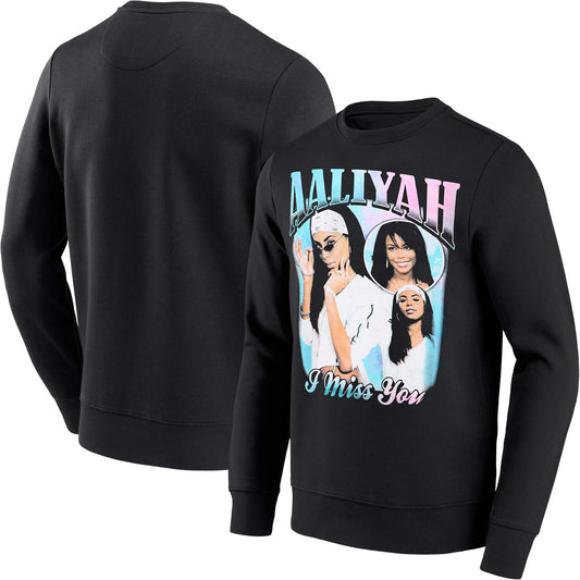 Aaliyah Graphic Pullover Sweatshirt - Black