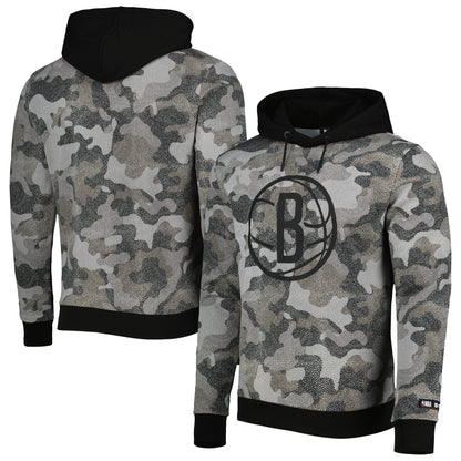 Brooklyn Nets Hugo Boss Camo Pullover Hoodie - Black