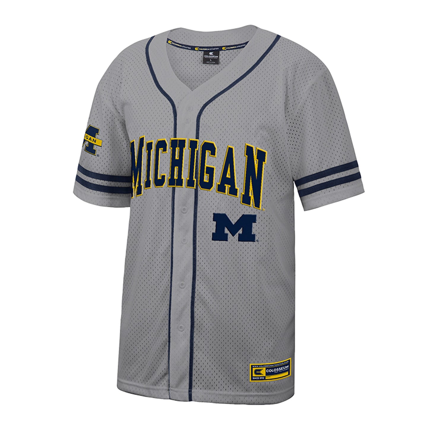 Michigan Wolverines Colosseum Free Spirited Baseball Jersey - Gray - XL