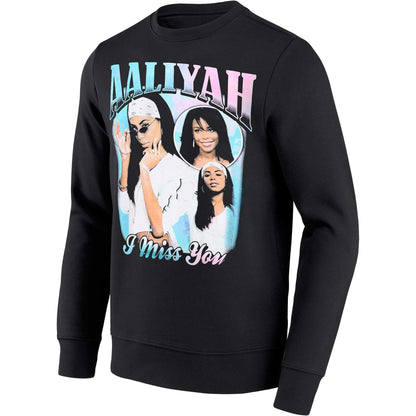 Aaliyah Graphic Pullover Sweatshirt - Black