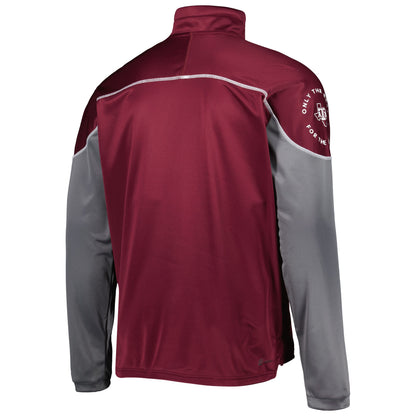 Texas A&M Aggies adidas AEROREADY Knit Quarter-Snap Jacket - Maroon - 2XL