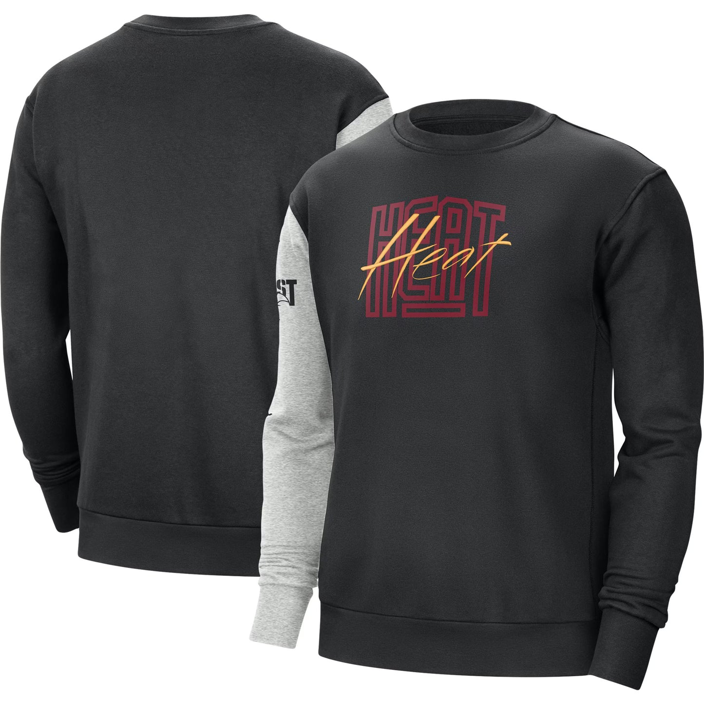 Miami Heat Nike Courtside Versus Force & Flight Pullover Sweatshirt - Black/Heather Gray