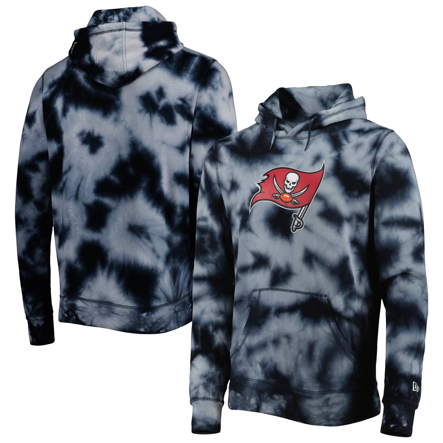 Tampa Bay Buccaneers New Era Team Tie-Dye Pullover Hoodie - Black - L