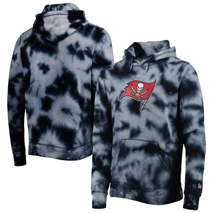 Tampa Bay Buccaneers New Era Team Tie-Dye Pullover Hoodie - Black - L