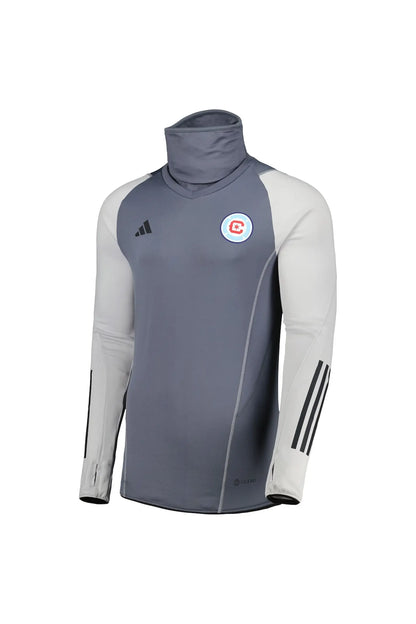 Chicago Fire adidas Warm Raglan COLD.RDY Top - Gray