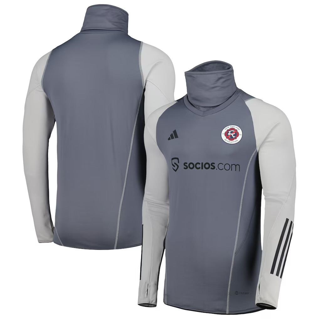 New England Revolution adidas Warm Raglan COLD.RDY Top - Gray - L