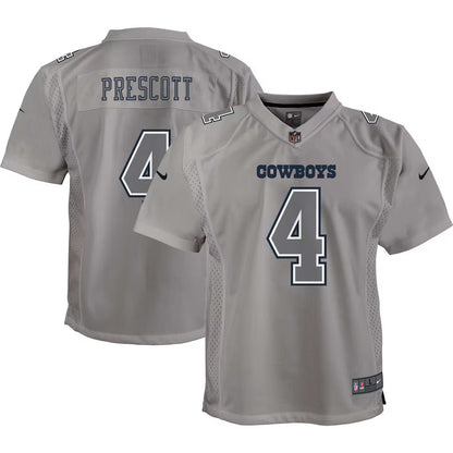 Dak Prescott Cowboys Nike Youth Atmosphere Game Jersey - Gray - Yth L