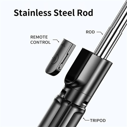 3-in-1 Bluetooth Tripod, Selfie Stick & Ring Light for Streamers
