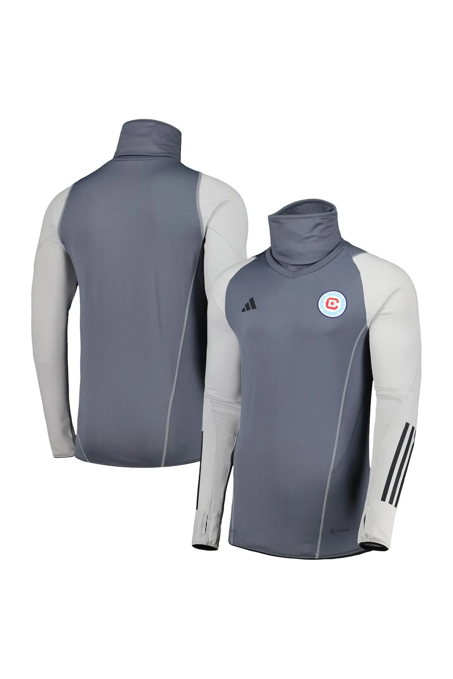 Chicago Fire adidas Warm Raglan COLD.RDY Top - Gray