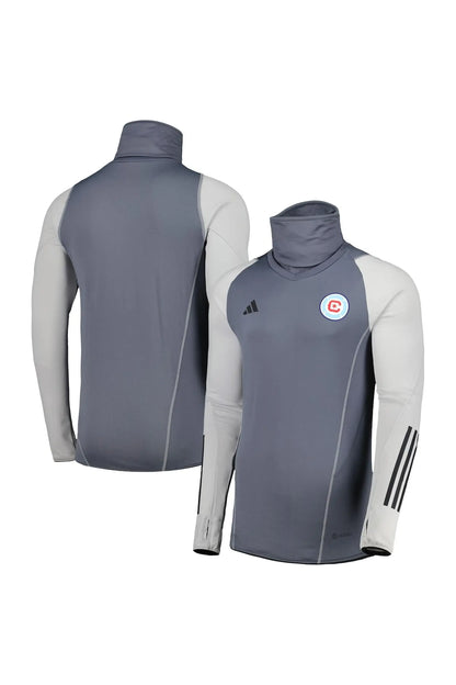 Chicago Fire adidas Warm Raglan COLD.RDY Top - Gray
