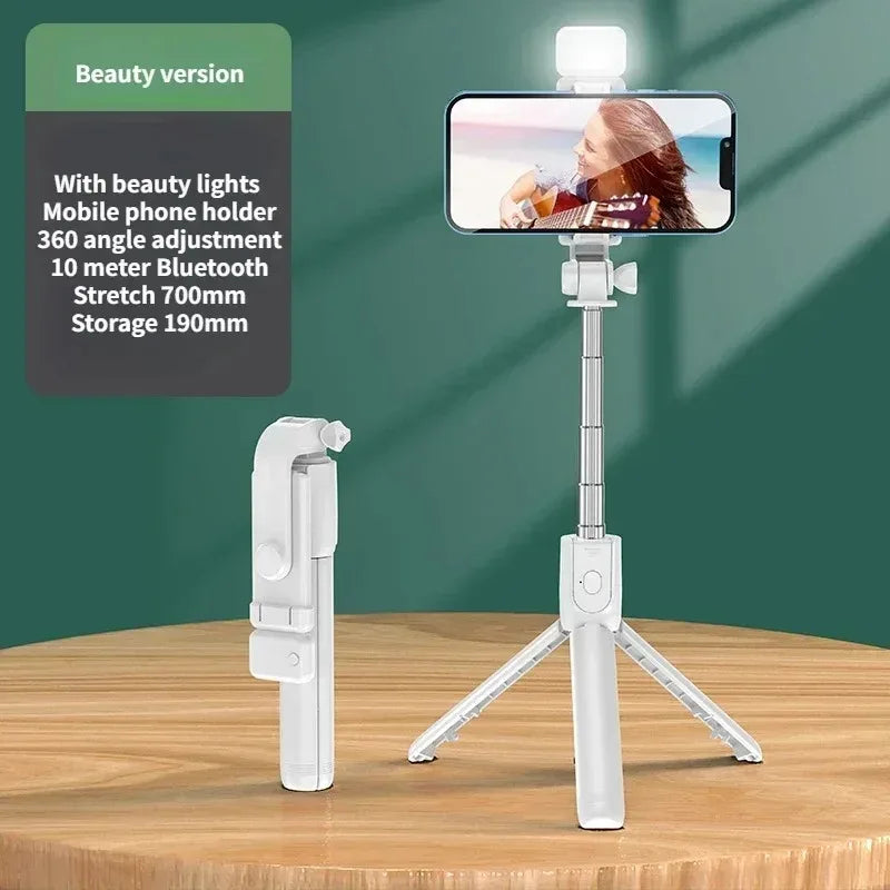 3-in-1 Bluetooth Tripod, Selfie Stick & Ring Light for Streamers