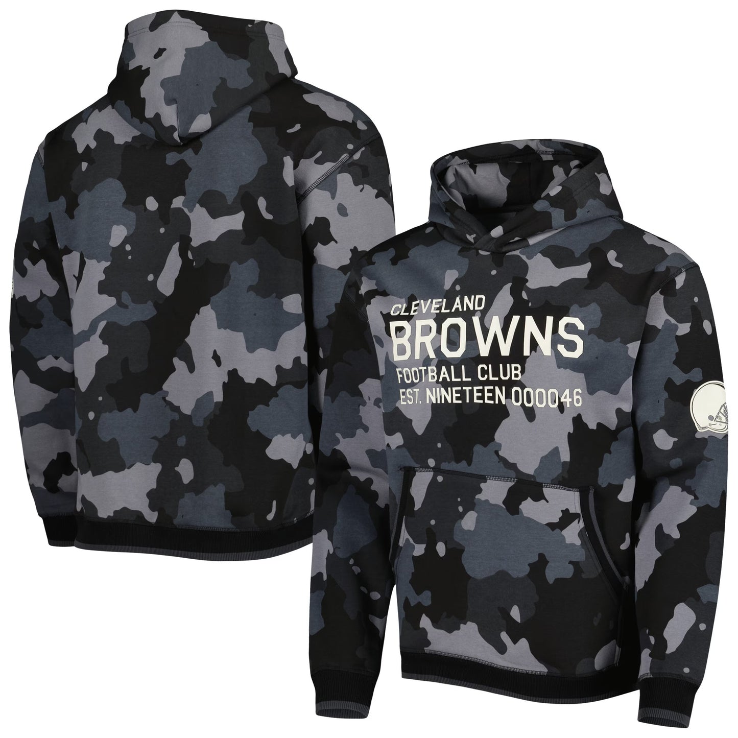 Cleveland Browns The Wild Collective Camo Pullover Hoodie - Black