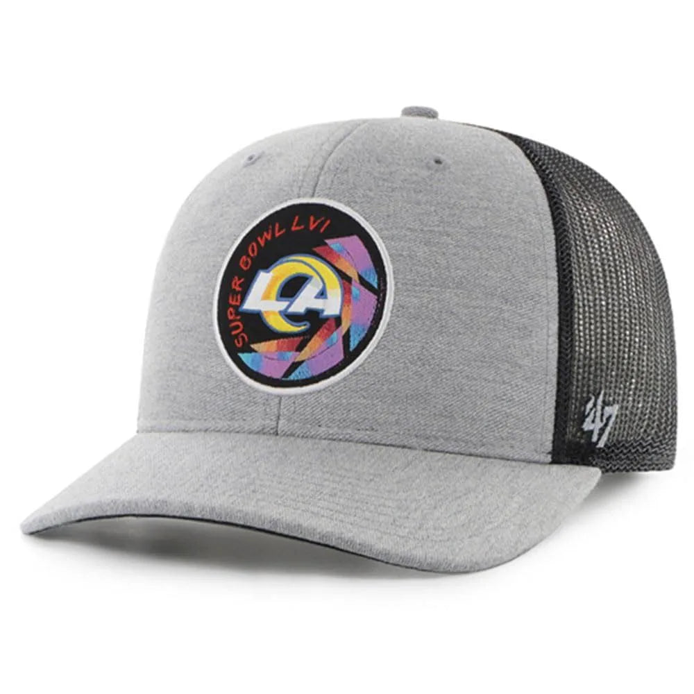 Los Angeles Rams '47 Super Bowl LVI Bound Aperture Trucker Hat - Gray/Black