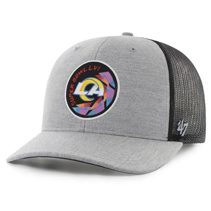 Los Angeles Rams '47 Super Bowl LVI Bound Aperture Trucker Hat - Gray/Black