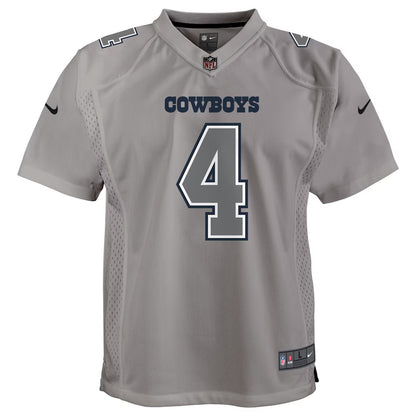 Dak Prescott Cowboys Nike Youth Atmosphere Game Jersey - Gray - Yth L