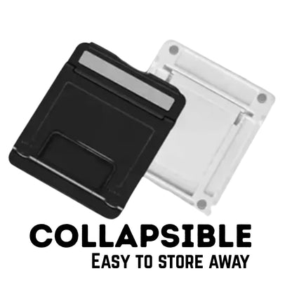 Close-up of anti-skid base on adjustable trading card stand