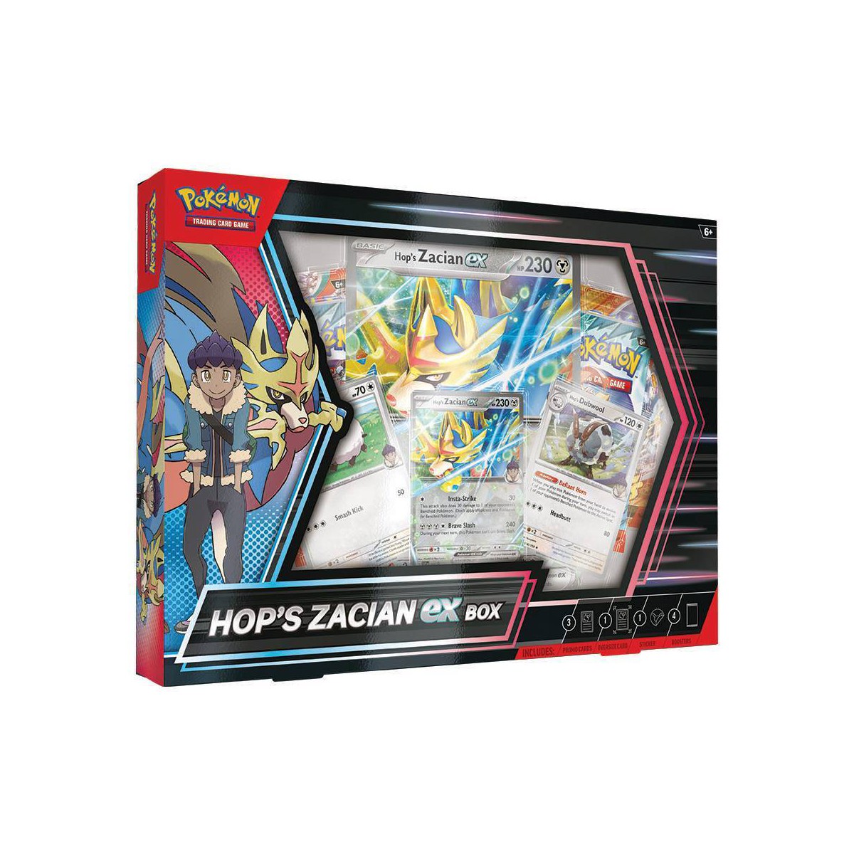 Pokémon TCG Hop's Zacian ex Box — factory sealed box front