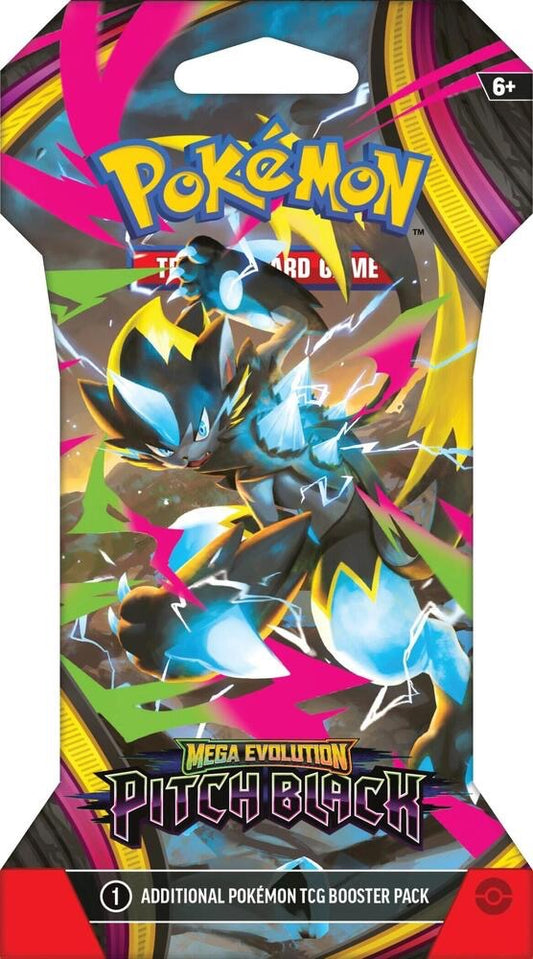 Pokémon TCG Mega Evolution Pitch Black sleeved booster pack — sealed in original retail sleeve
