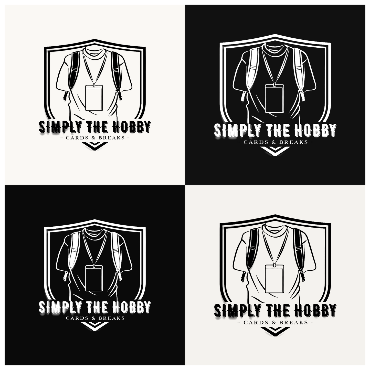 Master brand design service example — complete brand identity kit showing logo design in light and dark applications