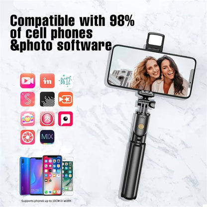 3-in-1 Bluetooth Tripod, Selfie Stick & Ring Light for Streamers