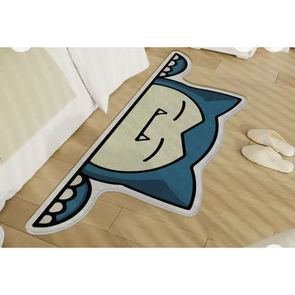 Sleepy anime rug with slippers — soft cartoon room decor for fans and collectors