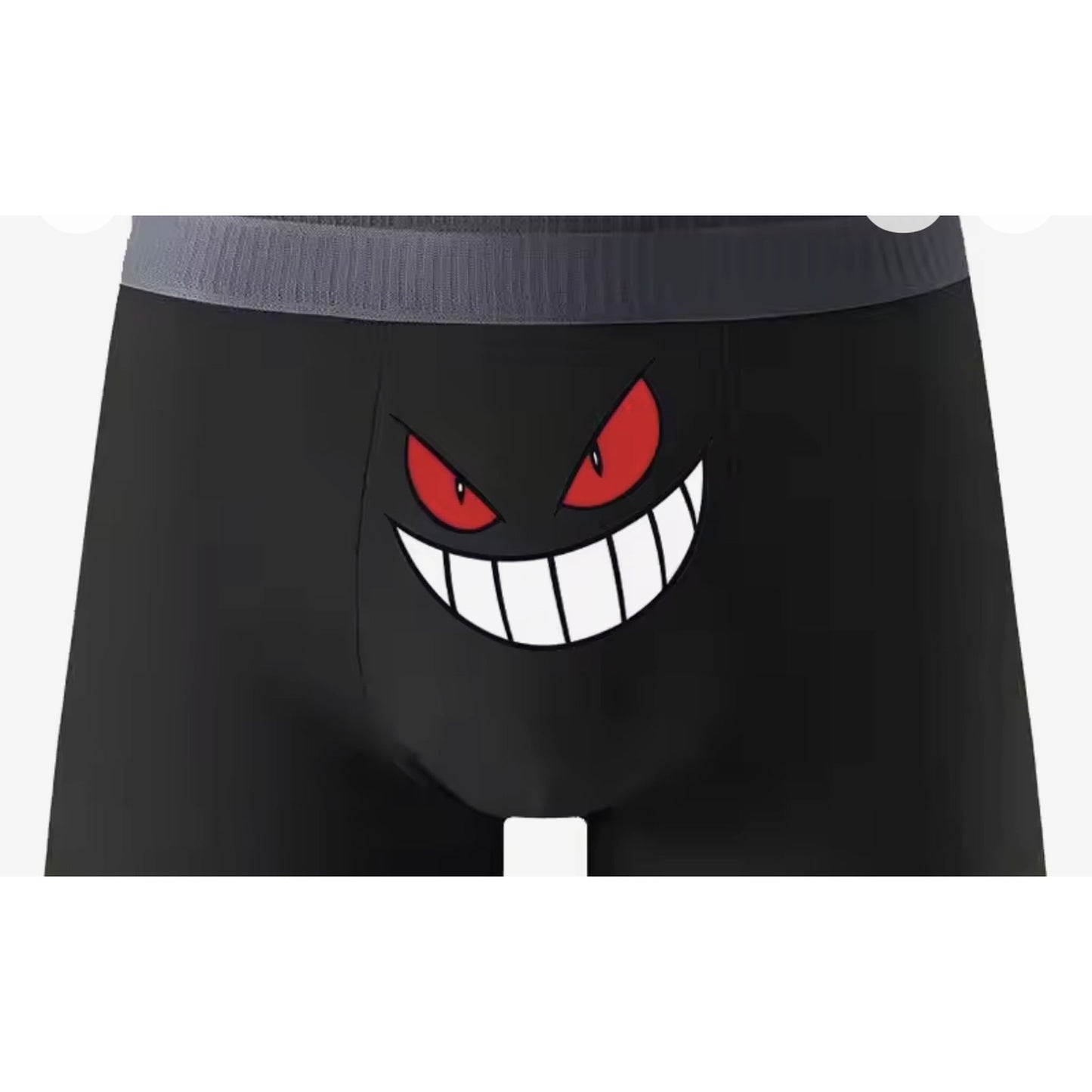 Gengar black anime graphic boxer briefs — dark print men's underwear gift