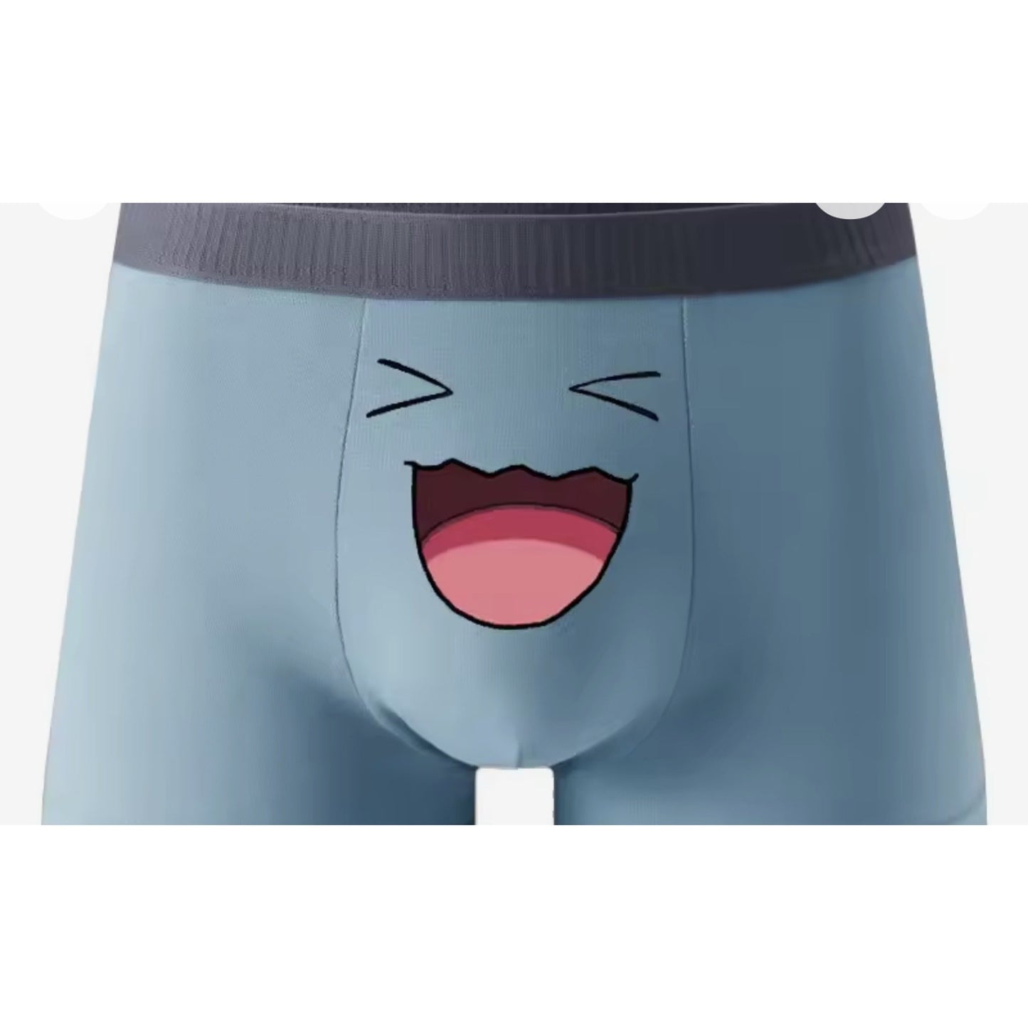 Squirtle blue anime graphic boxer briefs — soft stretch men's underwear