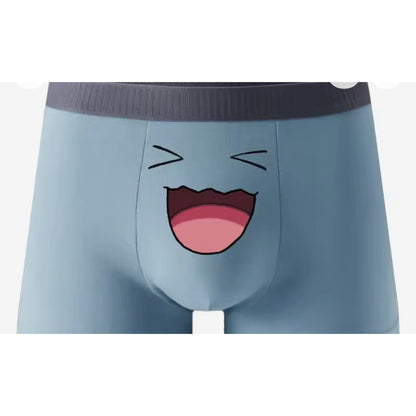 Squirtle blue anime graphic boxer briefs — soft stretch men's underwear